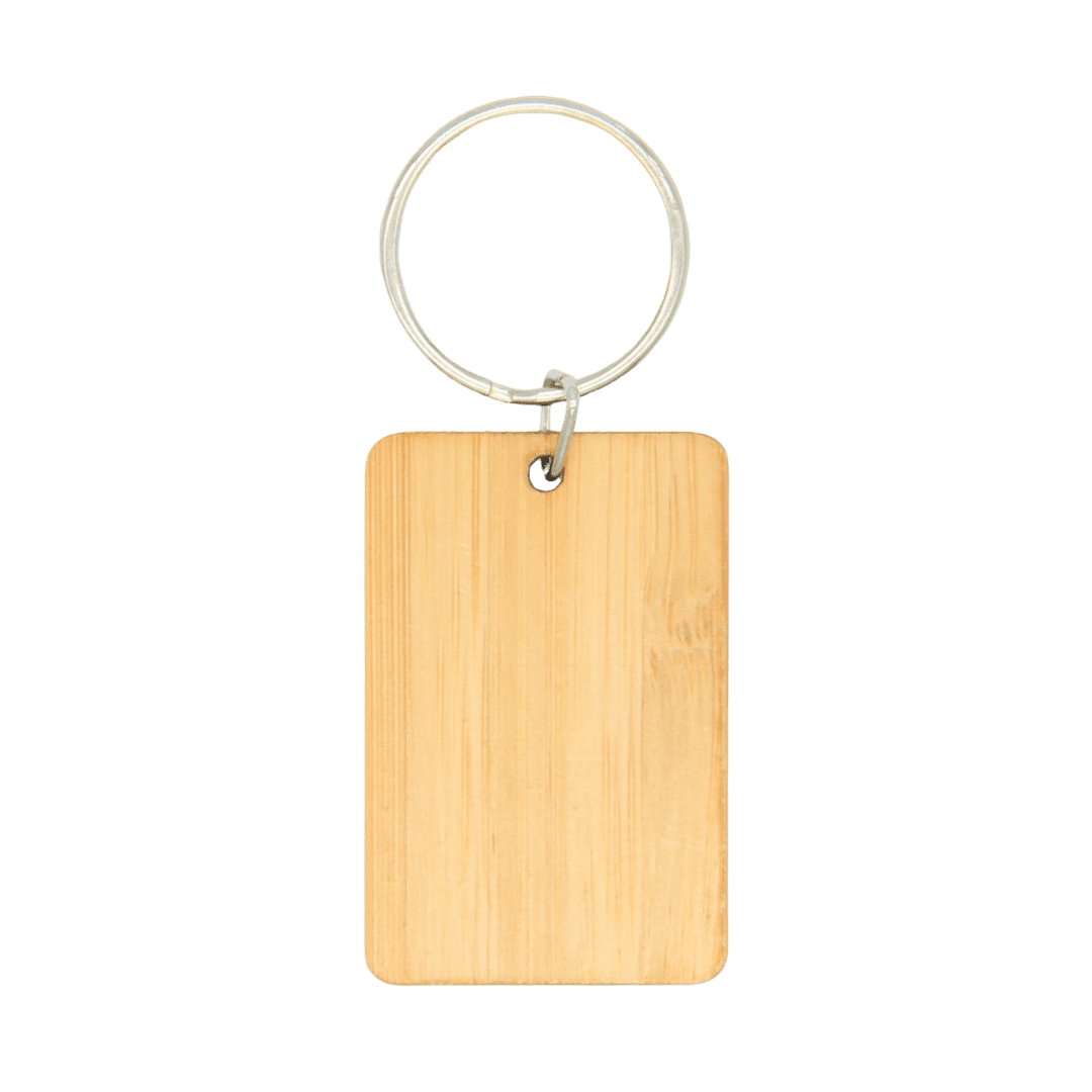 Schlüsselanhänger aus Bambus rechteckig