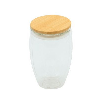 Thermoglas mit Bambusdeckel 350ml