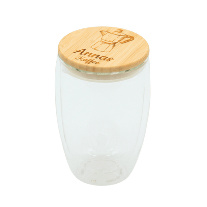 Thermoglas mit Bambusdeckel 350ml